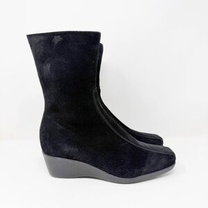 New La Canadienne Elena Wedge Bootie Black Sz US 7.5